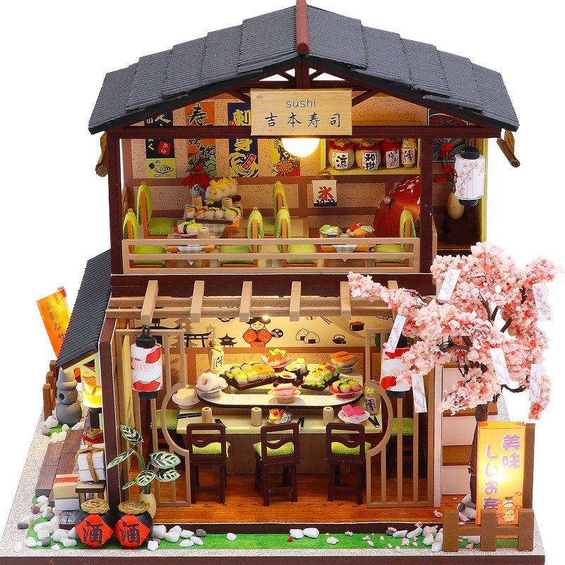 Model Kit House - DIY Holz Miniatur Modellbausatz Japanischer Sushi