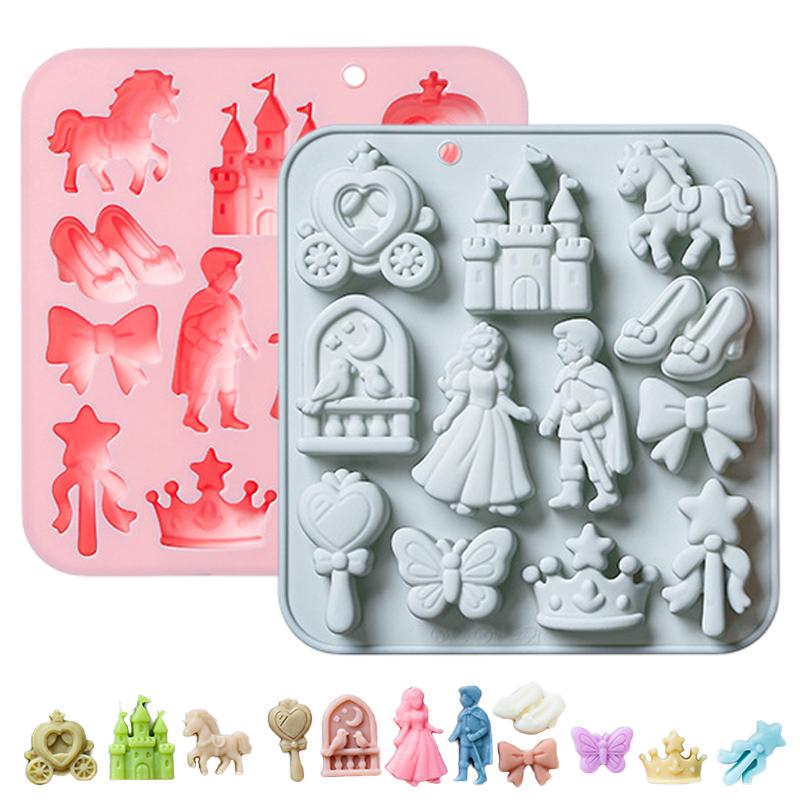 Model Kitchen Set - 🌸 12-fach Silikonform Prinz, Prinzessin, 3D-Schleife,