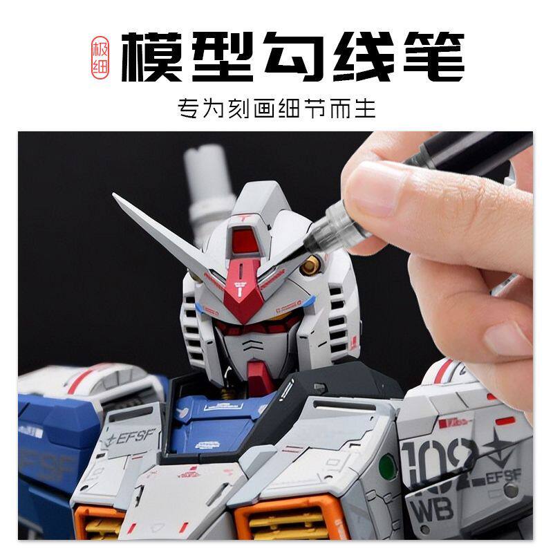 Model Kit Markers - Acryl-Pigment-Stift für Hakenlinien, Mech-Figuren-Modellmalerei, wasserfester Farbstift,