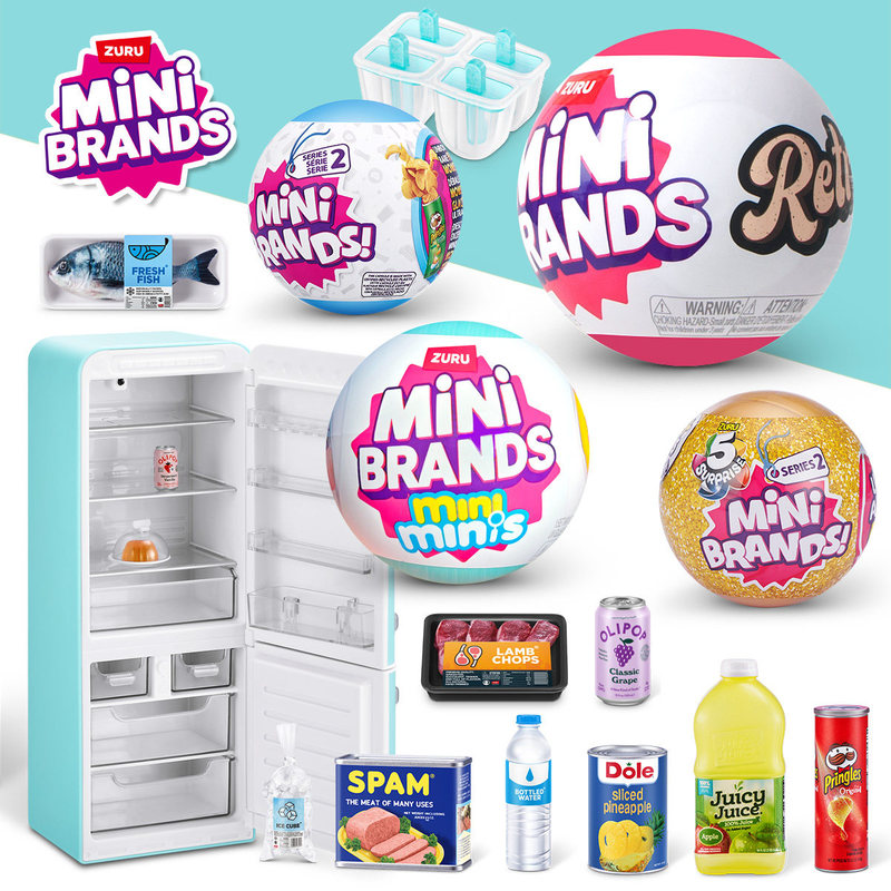 Model Kit House - ZURU MINI BRANDS Realistisches Miniatur-Kühlschrank-Lebensmittelset Spielzeugball