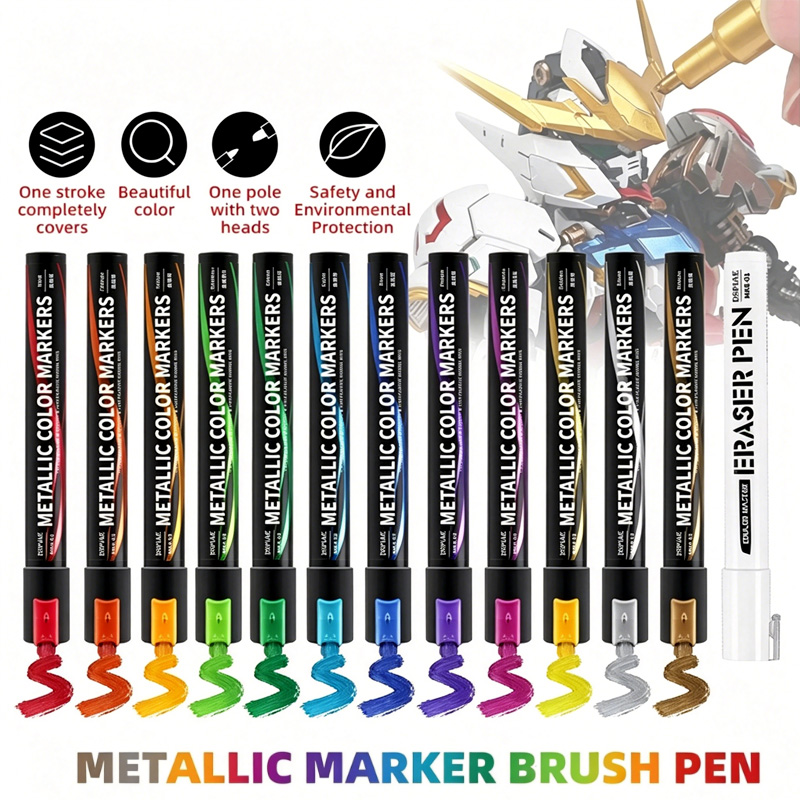 Model Kit Markers - Metallische Marker, Farbstifte für Mechanikmalerei, Farbwerkzeug-Sets,