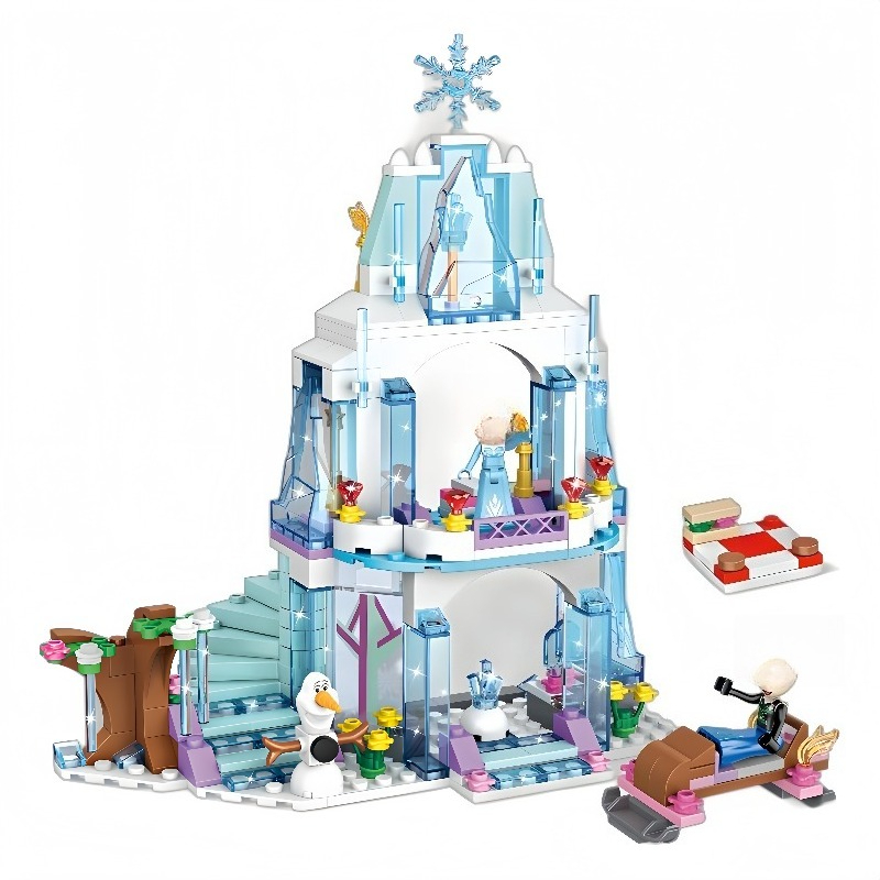 Model Kit House - Elsa Eisschloss Bausteine Set Prinzessin Eispalast