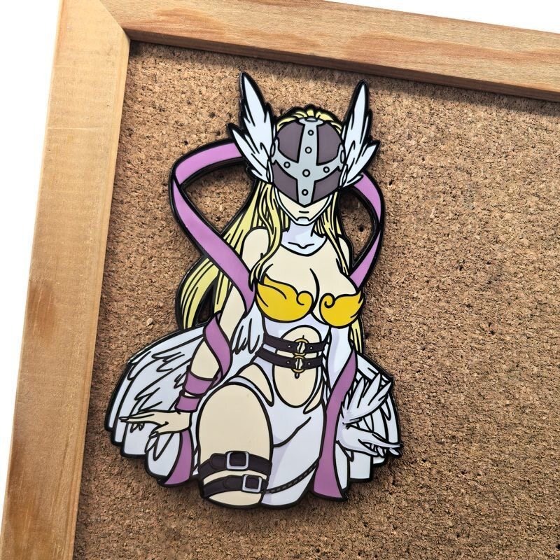 Model Kit Digimon - Digimon Angewomon Metall-Abzeichen Cartoon Anime Charakter