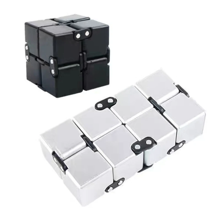 Model Kit Infinite Dimension - Metall-Infinity-Würfel: Stressabbau-Spielzeug – Mühelos drehbarer Handkurbel-Würfel