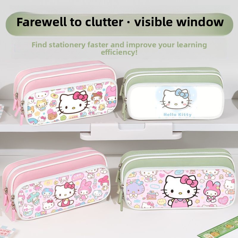 Model Kit Markers - Hello Kitty inspiriertes 2-lagiges Federmäppchen, Kawaii