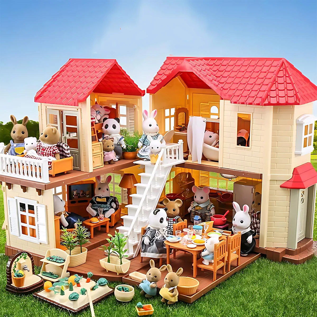Model Kitchen Set - Miniatur-Möbel 1:12 Puppenhaus Küche Wohnzimmer Schlafzimmer