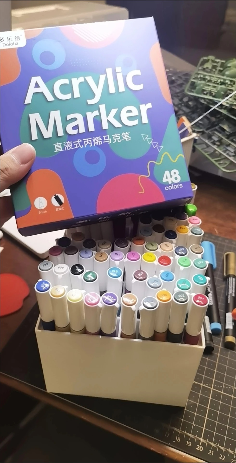 Model Kit Markers - DOLOHA Doloha Acryl-Markerstift, 60-Farben-Set, direkt flüssig,
